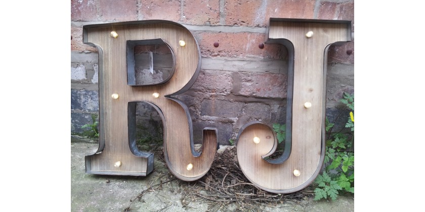 Vintage Light Up Letters Marquee LED Lighting Store Window Decoration Boutique