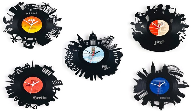 Vinyl Wall Clocks made out of real LP disc records
